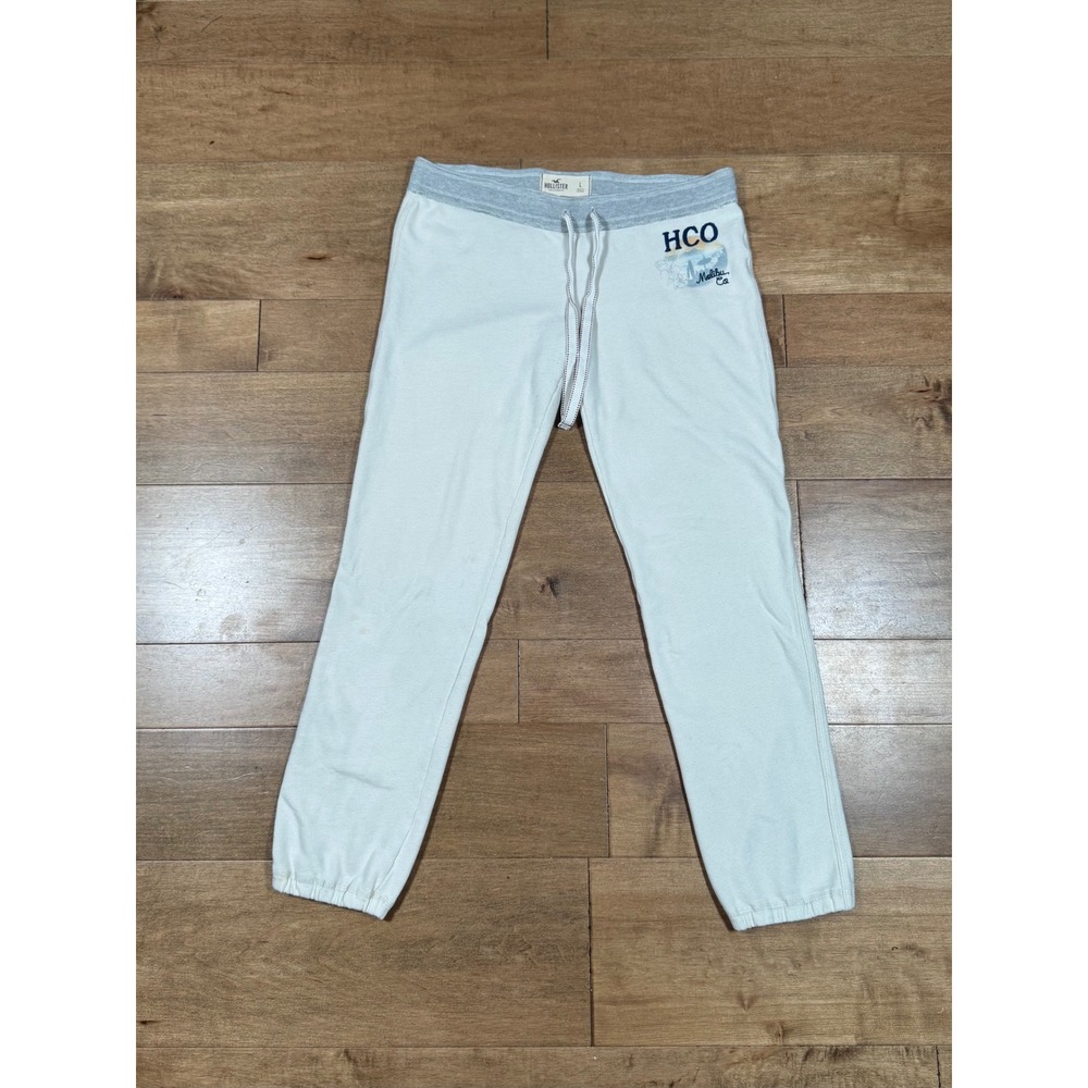 Hollister Malibu Sweatpants Joggers Cuffed Embroidered Logo Lounge Y2K Womens L